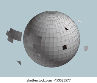 complete sphere grid shape,including reverse side.