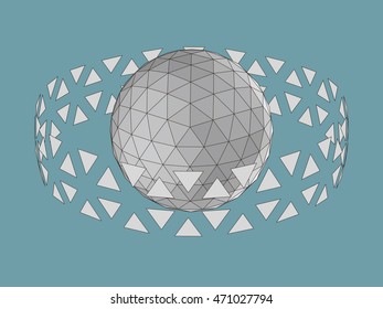 complete sphere grid shape,they are all the complete shape even the part being obscured.