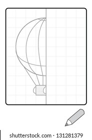 Complete the Symmetrical Drawing: Balloon (one page drawing task)