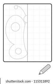 Complete the Symmetrical Drawing: Butterfly(one-page drawing task with grid)