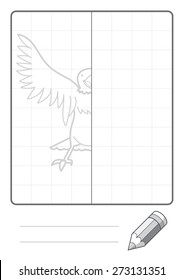 Complete the Symmetrical Drawing: Eagle (single page drawing task)