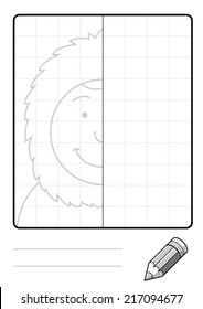 Complete the Symmetrical Drawing: Eskimo (single page drawing task)