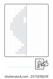 Complete the Symmetrical Drawing: fish (one page drawing task)
