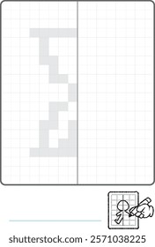 Complete the Symmetrical Drawing: hourglass (one page drawing task)
