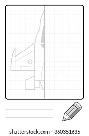 Complete the Symmetrical Drawing:  Jet (one page task)