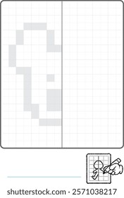 Complete the Symmetrical Drawing: koala bear (one page drawing task)
