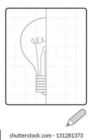 Complete the Symmetrical Drawing: Lightbulb (one page drawing task)