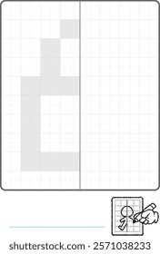 Complete the Symmetrical Drawing: lock (one page drawing task)
