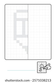 Complete the Symmetrical Drawing: pencil (one page drawing task)
