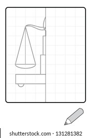 Complete the Symmetrical Drawing: Scale (one page drawing task)