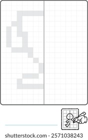 Complete the Symmetrical Drawing: Trophy (one page drawing task)
