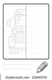 Complete the Symmetrical Drawing: Truck (one page drawing task)