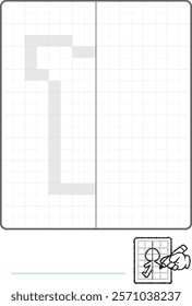 Complete the Symmetrical Drawing: Tshirt (one page drawing task)
