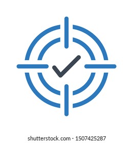 complete target glyph colour vector icon