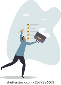 Concluir tarefa obter trabalho feito, realizar trabalho ou terminar lista de verificação, gerenciamento de projetos ou pesquisa de bons resultados.vida e emprego de pessoas.