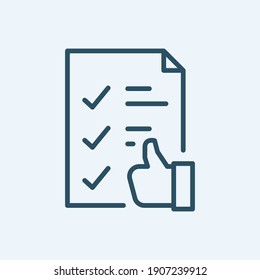 Complete Task and tasks Line Vector Icon for Achievement, Success, Motivation and more. Editable Stroke. 48x48 Pixel Perfect