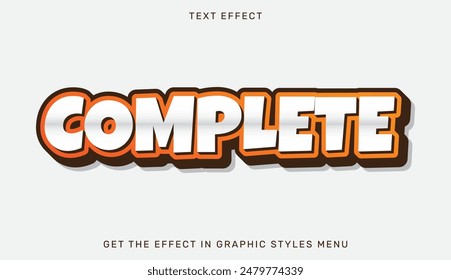 Complete text effect template in 3d design
