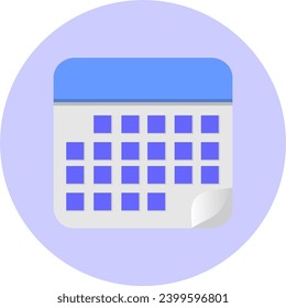 Icono de calendario vectorial completo, las ilustraciones se pueden usar para diseños de oficina como banners, posts, web, medios sociales