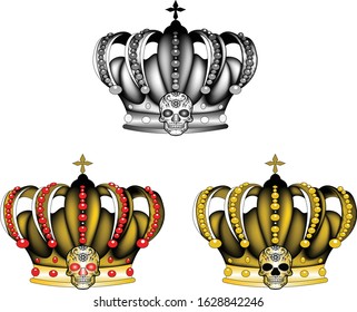 A complete vector file of a crown. three color. You can change its color as per requirement.