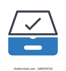complete vector glyph color icon 