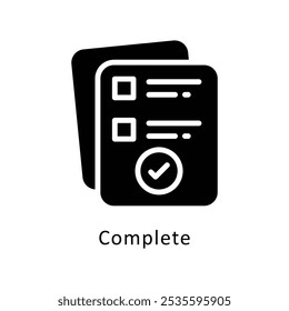 Complete Vector Gylph Design icon. Work In Progress Symbol on White background EPS 10 File