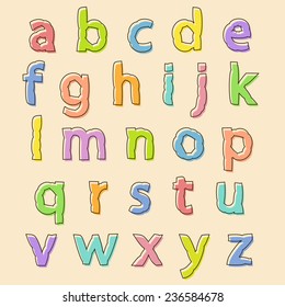 Complete Vector Set Colored Lowercase Alphabet Stock Vector (Royalty ...