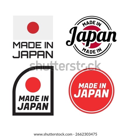 Complete Vector Set of Made in Japan Labels and Seals