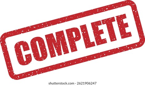 Carimbo de vetor "COMPLETO" que simboliza a finalização da tarefa ou a entrega do projeto — ótimo para ferramentas de fluxo de trabalho e documentos