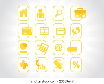 complete web Icons collection, yellow