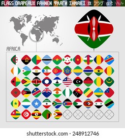 Complete world Flag collection, rhomb shapes, African countries 