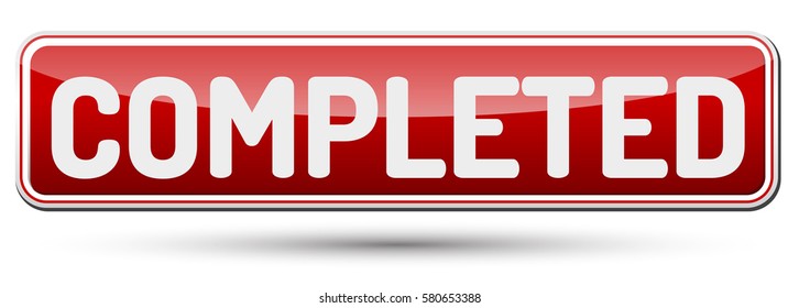 Completed - Abstract beautiful button with text.