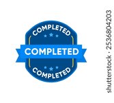 Completed Badge Label ribbon template vector design