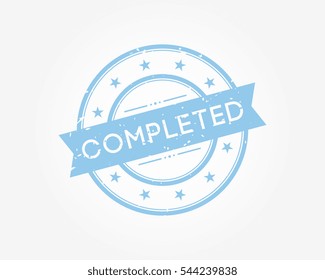 completed. blue stamp sign vector