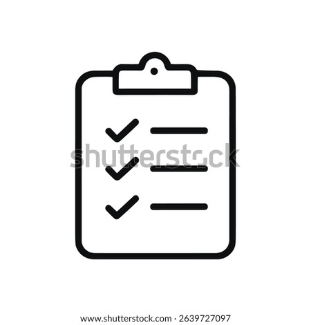Completed checklist with checkmarks simple design. Icon symbol illustration
