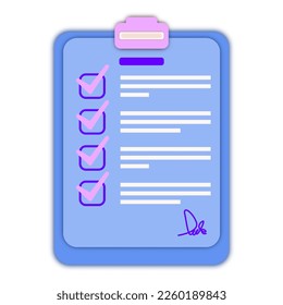 Completed Checklist Clipart Vector Illustration, To Do List, Daily To Do list