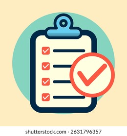 Checklist concluído com marcas de tique desenho plano desenho animado ilustração