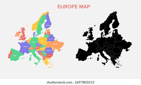vetor de fundo do mapa da europa concluído