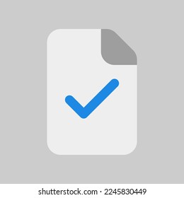 Completed file icon in flat style, use for website mobile app presentation