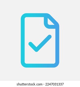 Completed file icon in gradient style, use for website mobile app presentation