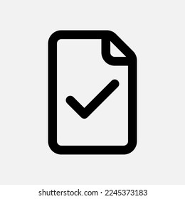 Completed file icon in line style, use for website mobile app presentation