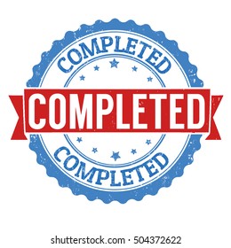 Completed grunge rubber stamp on white background, vector illustration