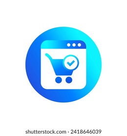 completed order, shopping cart icon for web svg