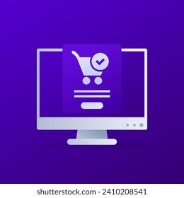 completed order vector design with shopping cart icon svg