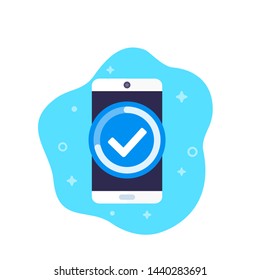 completed progress icon with phone