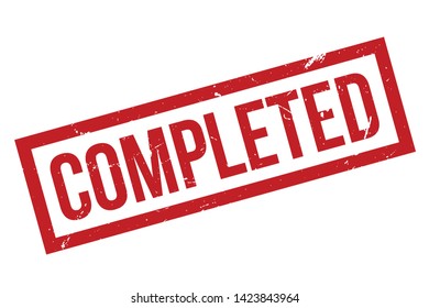 Completed rubber stamp. Red completed rubber grunge stamp vector illustration 