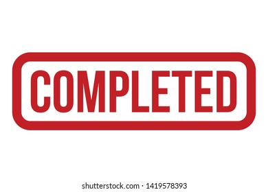 Completed Rubber Stamp. Red Completed Stamp Seal – Vector