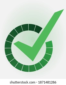 Completed sign or checked icon. vector illustration