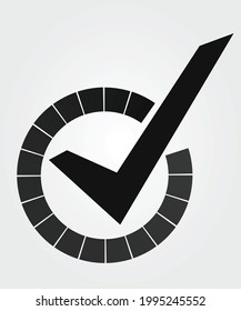 Completed sign or checked icon. vector illustration
