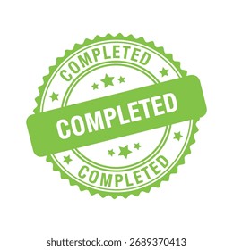 A completed stamp isolated on white background, perfect for indicating success, approval, and achievement in business, office, and document-related designs and projects.