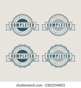 Completed stamp, seal. Vector badge, icon template. - Vector.